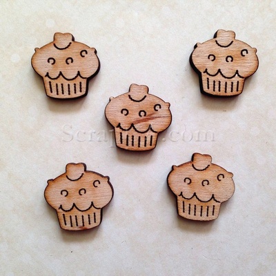 Деревʼяна фігурка WOOD-016 - Тістечко, 1 штука