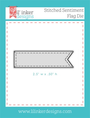 Ніж для вирубки з Lil'Inker Designs - Stitched Sentiment Flag Die