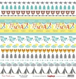 Папір для скрапбукінгу від ScrapBerryʼs - лісові друзі - ведмідь, лисиця і вігвам, 30,5x30,5см 190 г/м², односторонній,1 шт