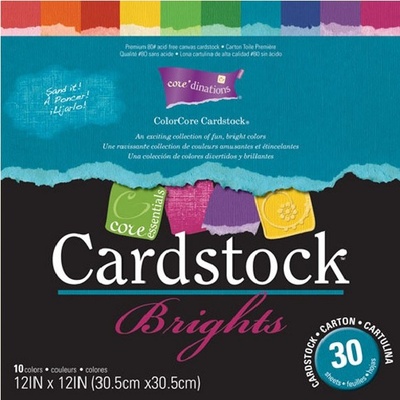Набор кардстока с внутренним слоем Core'Dinations - Cardstock Brights, 30х30 см