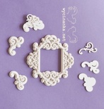 Чипборд Wycinanka - BACK TO THE VINTAGE - Рамка, візерунок 3 та декоративні кутики