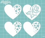 Чипборд від Вензелик - Набір сердечок 09, розмір: 105x93 мм