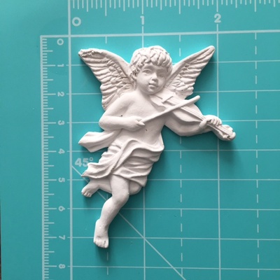 Гипсовое украшение от Е.В.A - Ангел со скрипкой, 7.1 см