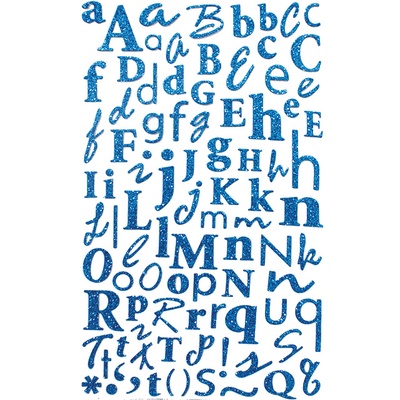 Наліпки — Alphabet Glitter Stickers - Turquoise, 170 шт.