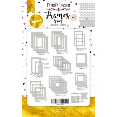 Набір рамок з фольгуванням №2 Gray 50шт., ТМ Фабрика Декору