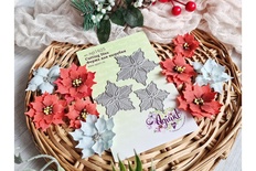 Ножі для вирубки "Чарівна Пуансетія" від AgiArt, 54*54 мм, 46*46 мм, 40*40 мм