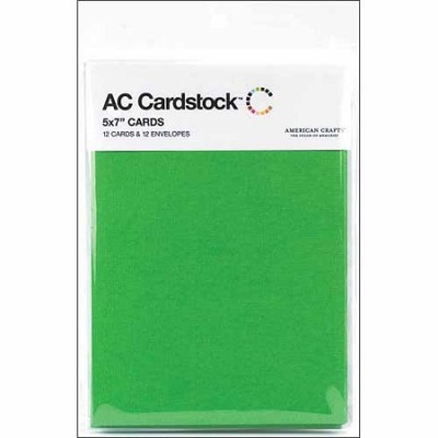 Набір заготовок для листівок і конвертів від AmCrafts - Grass, 12 листівок+12 конвертів А7, зелений колір, 12,78 см