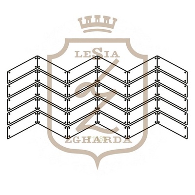 Акриловий штамп Lesia Zgharda F118b ПАРКЕТ ІЗ ЦВЯШКАМ КОНТУР, 7x3.2см.