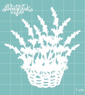 Чипборд від Вензелик - Кошик з квітами 05, розмір: 71x76 мм