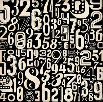 Аркуш скрап-паперу Echo Park - NUMBERS, 30x30 см