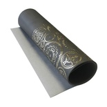 Відріз екошкіри з тисненням золотою фольгою Golden Gears Gray 50x25см, ТМ Фабрика Декору