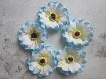 Дикий мак з фоамірану, діаметр 5см, колір блакитний, 1 шт.