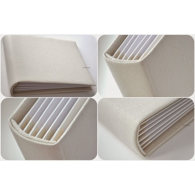 Альбом от Светланы Ковтун в классическом переплете с тканевым покрытием, лен молочный, 20х20 см, 4 разворота, расст. 1 см