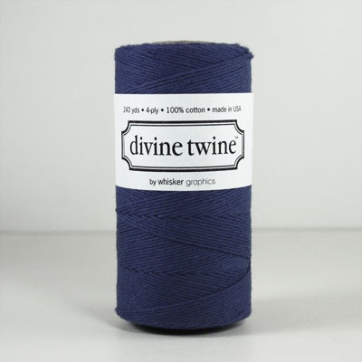 Бавовняний шнур від Divine Twine - Navy Solid, 1 мм, колір синій, 1м