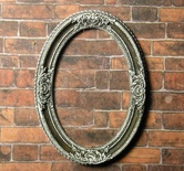 Гіпсова овальна міні-рамочка з патинуванням від E.В.A., 5x3.6 см