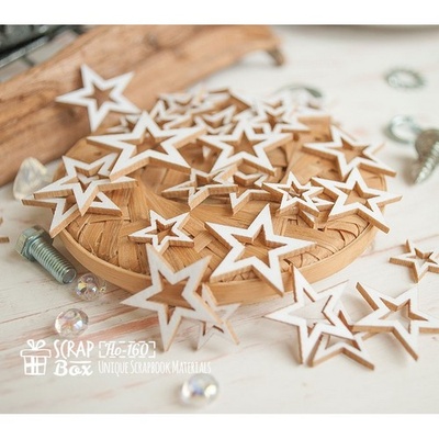 Чипборд ScrapBox - Набір Зірки - контур 30шт. Ho-160