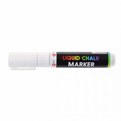 Крейдовий маркер ТМ Santi, колір білий, 6 шт/уп. Товщина лінії 8 мм