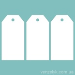 Чипборд від Вензелик - Тег 01 (3 шт.) розмір: 30x60 мм
