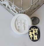 Силіконова форма (молд) - Камея з літерою "Т", розмір: 29.9x40 мм