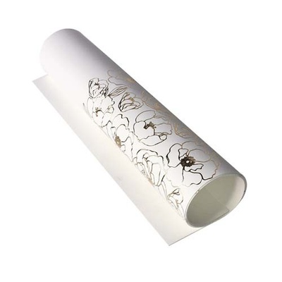 Відріз екошкіри з тисненням золотою фольгою Golden Pion Pion White, розмір 500мм х 250мм, ТМ Фабрика Декору