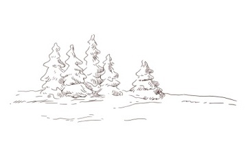 Акриловый штамп Christmas Stamp SR071 Елки, размер 7,7 * 3 см