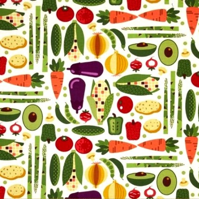 Тканина 100% бавовна - Овочі для кухні, 45x55см