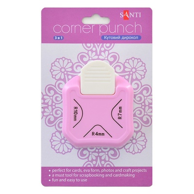 Дырокол угловой тройной - закруглитель 3-в-1, TM Santi