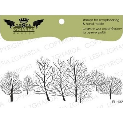 Акриловый штамп Lesia Zgharda FL132 Зимние деревья, размер 9,9х3,8 см