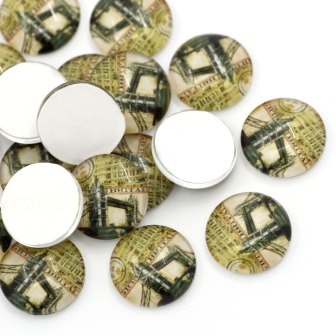 Скляний кабашон "Лондон Тауерський міст", 16мм, 1 шт.