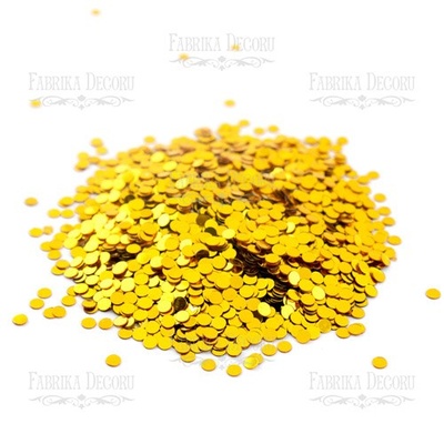 Паєтки круглі пласкі, золоті 406, ТМ Фабрика Декору