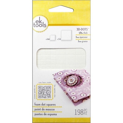 Об’ємні квадратики - EK 3D Dots Adhesive Foam Square, 198 штук