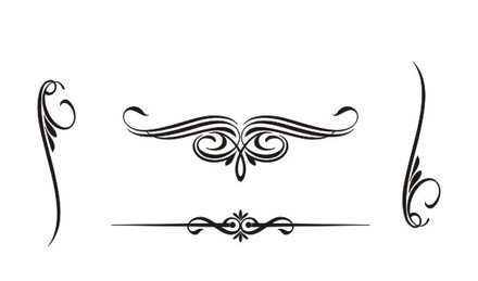 Акриловый штам  N023 Виньетки, максимальна висота штампа - 0,8 см