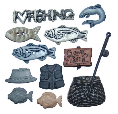 Набор декоративных пуговиц Dress It Up - Fishing