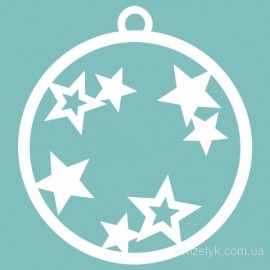 Чипборд від Вензелик - Ялинкова прикраса 02, розмір: 44x 40 мм