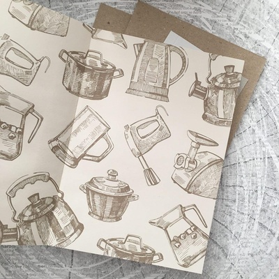 Блок для кулинарной книги,  листы белые в клеточку 100 г/м, 96 листов (192 страницы), формат А5