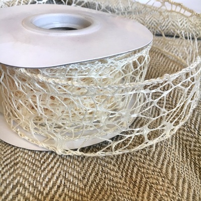 Стрічка - сітка з жорстким кантом, колір ванільний, шир. 5 м, довжина 90 см