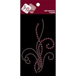 Прикраса зі стразів Завиток, колір рожевий, розмір упаковки 8x17 см