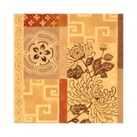 Серветка "Квітковий мотив", коричневий, розмір: 33x33 см