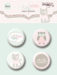 Набір скрап-фішок для скрапбукінгу від Scrapmir - Baby Girl, 4шт