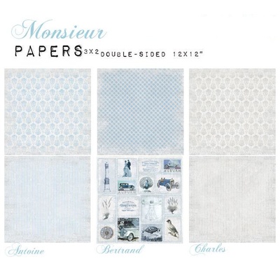 Набор двусторонней скрапбумаги UHK Gallery - Monsieur, 30х30 см