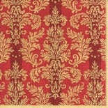 Серветка для декупажу "Золотий жаккард на червоному", розмір: 33x33 см