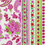 Серветка для декупажу "Квіти і візерунки", колір фону: біло - рожевий, розмір: 33x33 см