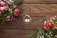 Чипборд от WOODchic - Новогодний шар домик и елочка с звездочкой, 4.5х5 см