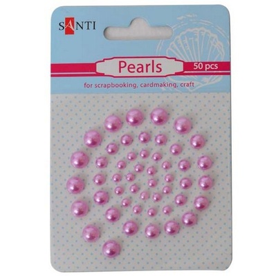 Набір перлин самоклейних рожевих перлин, 50 шт., ТМ Santi