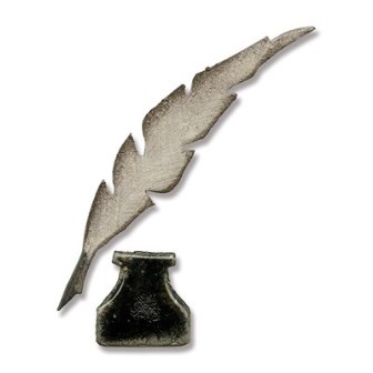 Лезвие от Sizzix-Movers & Shapers Magnetic Die Set 2PK - Mini Feather & Inkwell