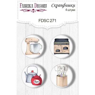 Набор скрапфишек Soul Kitchen, ТМ Фабрика Декора, 4шт набор № 271