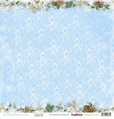 Бумага для скрапбукинга от Scrapberry's -Вкус зимы Пейсли, 30,5х30,5 см, 190 гр/м, двусторонняя, 1 лист