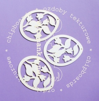 Чипборд від Wycianka - Писанки з квітами, візерунки 3, великі, 3 шт.