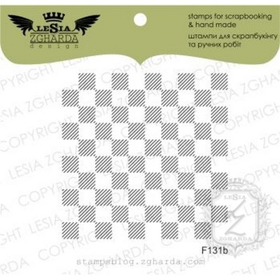 Акриловый штамп Lesia Zgharda F131b Шахматка маленькая, размер 5х5 см