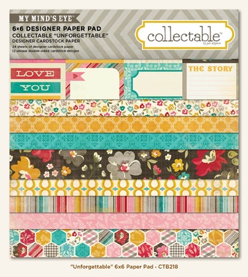 Набір двостороннього скрап-паперу My Mind's Eye Collectable - Unforgetable, розмір 15x15см